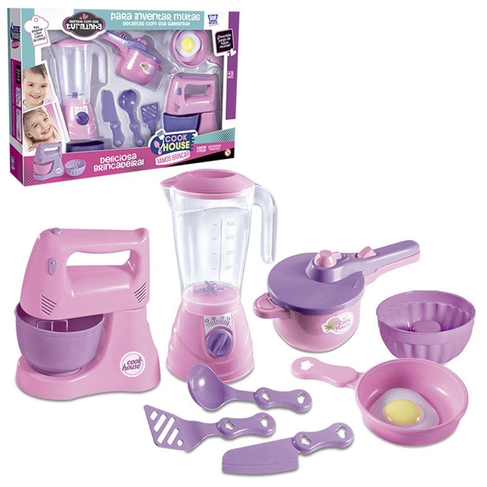 Kit Cozinha Little Chef Kids com 9 Peças Zuca Toys