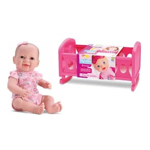 Boneca New Born Bebê Bercinho Lançamento Abre Fecha Olhinho