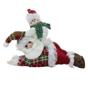 Boneco Natalino Decorativo Papai Noel Tecido Xadrez 34cm
