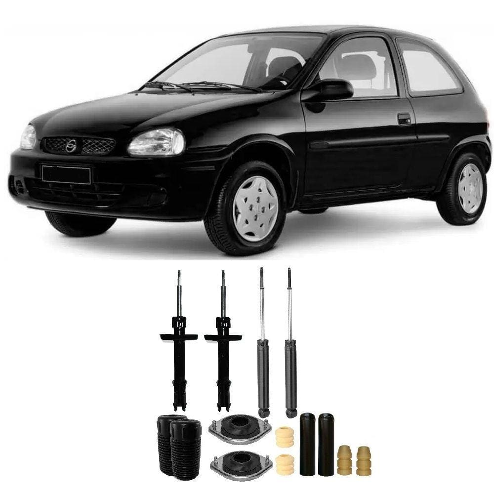 04 Amortecedores + 04 Kits Batentes Chevrolet Corsa 1994 Até 2002 DianteiroTraseiro