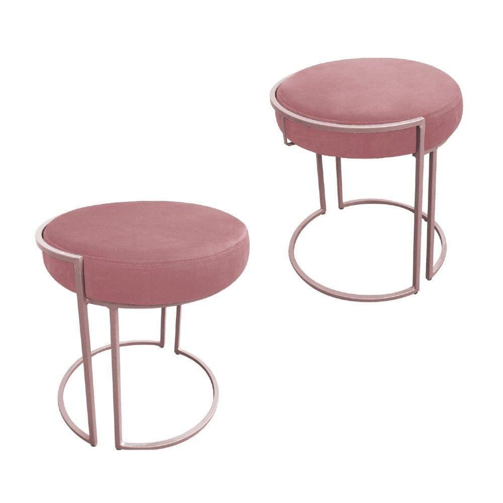 Kit 02 Puffs Love Suede Base Rosê Rose