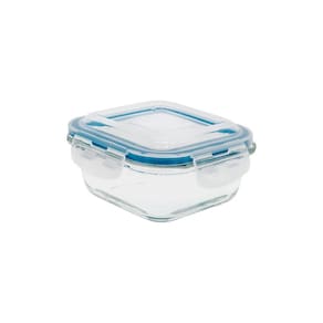 Pote De Vidro Quadrado De 800Ml Com Tampa Transparente