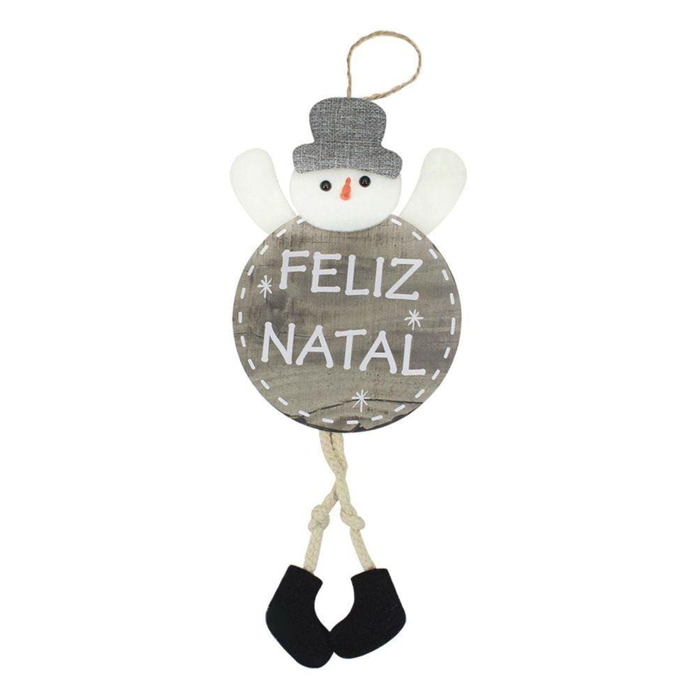 Enfeite Árvore Natal Pendente Natalino Boneco De Neve 37cm