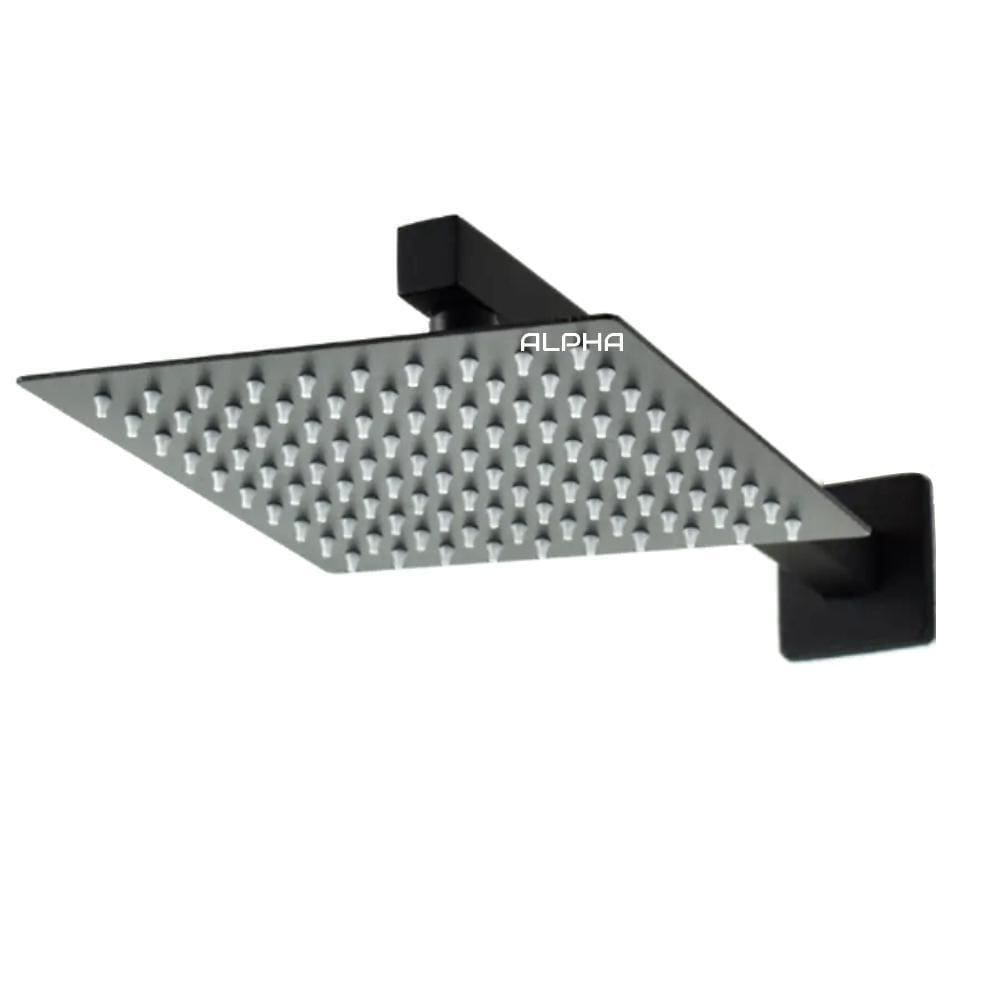 Ducha Chuveiro Aquecedor Solar Gás Quadrado Preto 20X20Cms