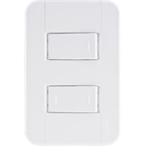 Conjunto 4x2 com 1 Interruptor Simples 10 A 250 V e 1 Interruptor 10 A 250 V Tramontina Tablet Branco