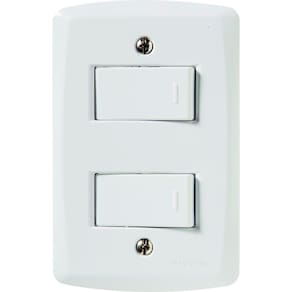 Conjunto 4x2 com 1 Interruptor Simples 10 A 250 V e 1 Interruptor 10 A 250 V Tramontina Lux2 branco