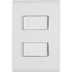 Conjunto 4x2 com 1 Interruptor Simples 10 A 250 V e 1 Interruptor10 A 250 V Tramontina Liz Branco