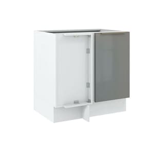 Balcão de Canto Madesa Lux 1 Porta Branco Cinza