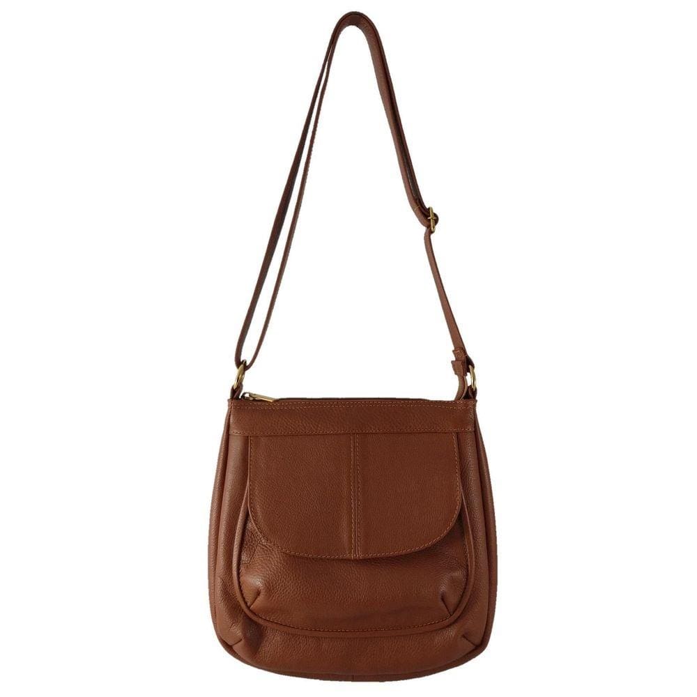 Bolsa Transversal Topgrife Couro Caramelo