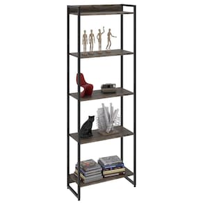 Estante Livreiro Dynamica Industrial 60cm 5 Prateleiras C08 Carvalho Dark - Mpozenato