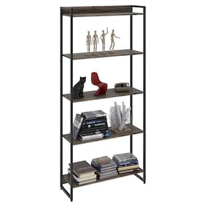 Estante Livreiro Dynamica Industrial 80cm 5 Prateleiras C08 Carvalho Dark - Mpozenato