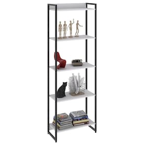 Estante Livreiro Dynamica Industrial 60cm 5 Prateleiras C08 Branco Chess - Mpozenato