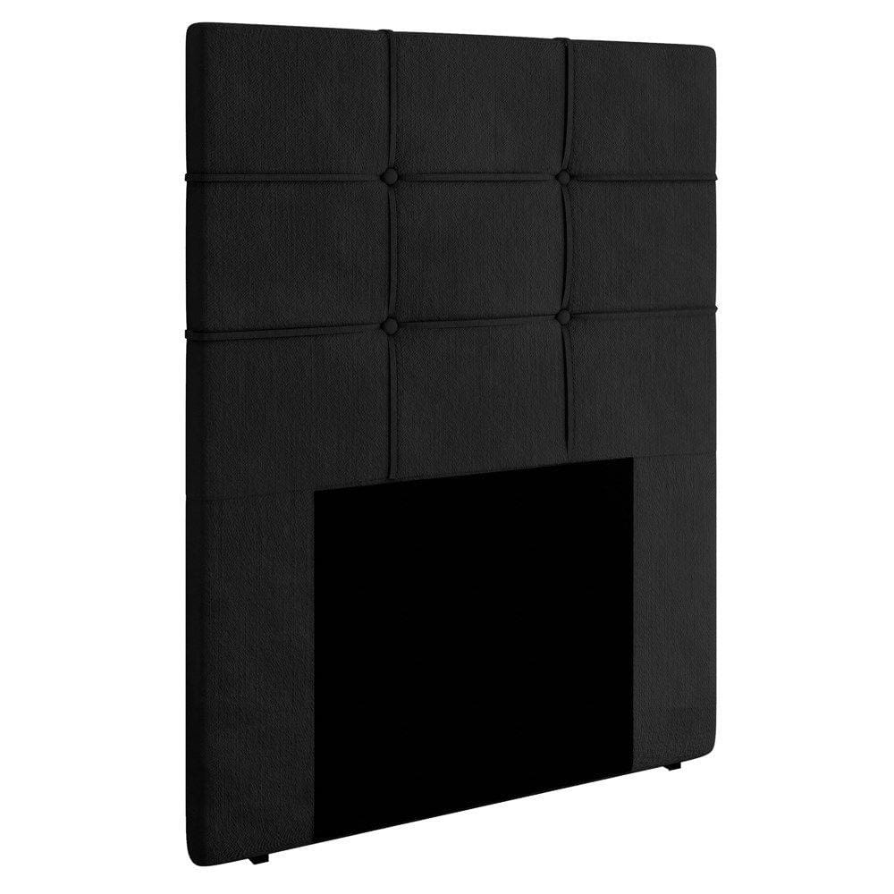 Cabeceira Cama Box Solteiro 90cm D10 Esmeralda Suede Preto - Mpozenato
