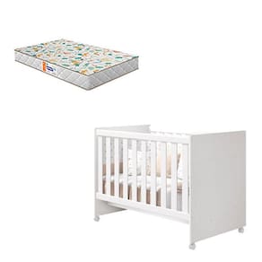 Berço Americano Katatau Flex Branco Brilho com Colchão Gazin - Reller