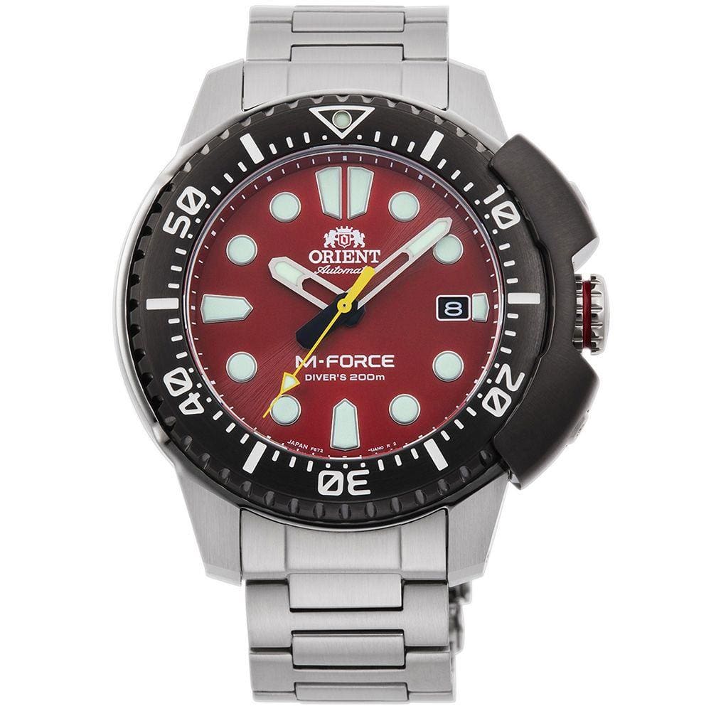 Relógio Orient M-FORCE Automático Masculino Prata/Vermelho - RA-AC0L02R00B W1SX