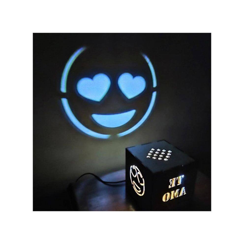 Luminária cubo refletiva emojis apaixonados