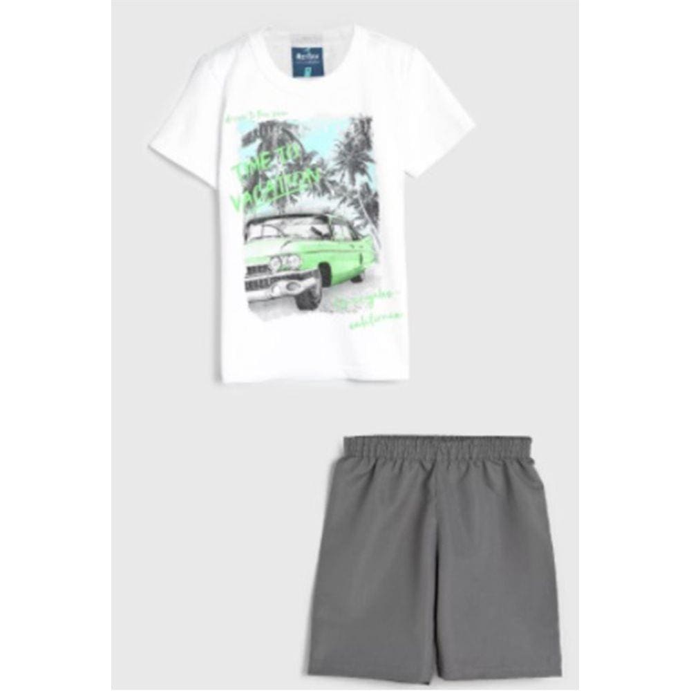 Conjunto Infantil Masculino Meia Malha Com Tactel Romitex