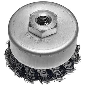 Escova de Aço Carbono Tipo Copo Trançada 4 x 1/4 POL 100 MM 3001 ABRASFER
