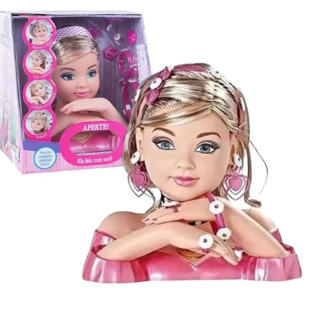 Boneca Busto Nancy Hair Faz Penteados E Maquiagem -supertoys