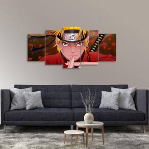 Quadro Decorativo Mosaico 3 peças Anime Naruto Personagens Sasuke