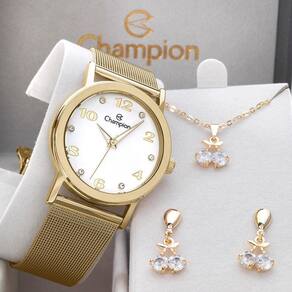 melhor kit relogio feminino champion com pulseira delicada
