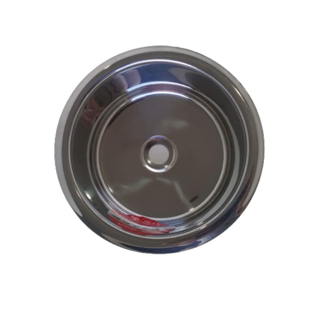 Cuba Inox 304 Redonda Embutir 25X11,5CM p/ Banheiros e Lavabos