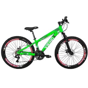 Bicicleta Aro 26 Viking TuffX25 Freeride 21V Verde Preto