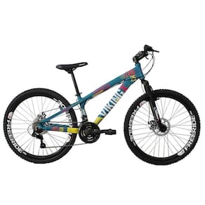 Bicicleta Aro 26 Viking TuffX25 Freeride 21V Azul Amarelo