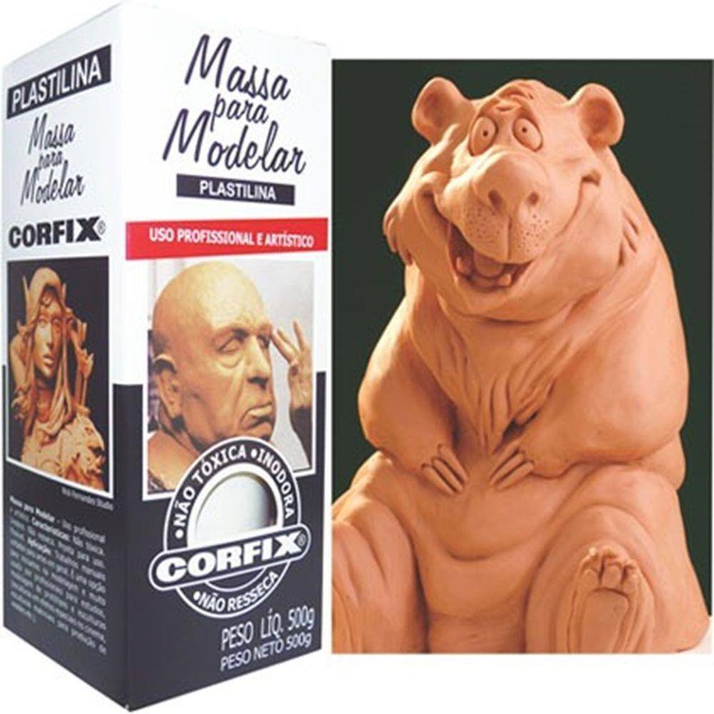 Massa de Modelar Plastilina 500g Corfix - Amarelo Pele