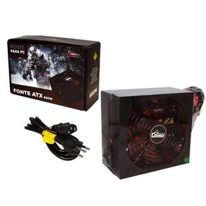 Fonte Gamer ATX Gamemax GM600G 600W Semi-Modular 80 Plus Platinum PFC Ativo  Preta