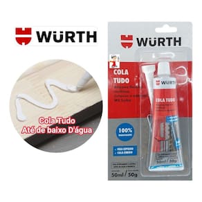 Super Cola Tudo Wurth a base de polimero cola Vidro madeira pedra concreto aluminio ferro e pvc suporta 40kg