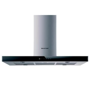 Coifa Ilha Brastemp 100 cm Tbox com 03 Velocidades + Turbo, Painel Touch, Timer, Inox - BAF10AR