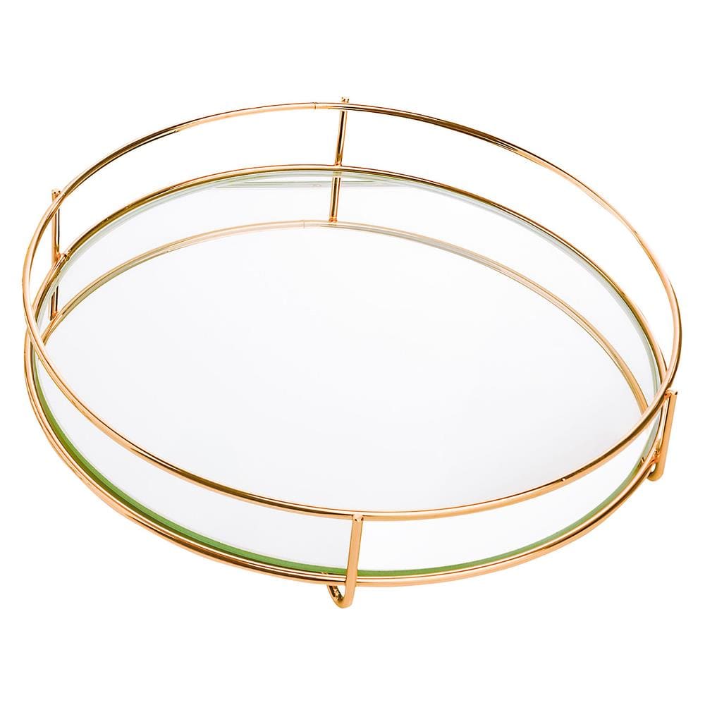 Bandeja Hara Fence Dourada Redonda 20 Cm