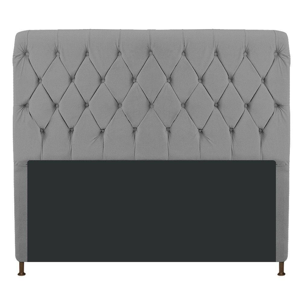 Cabeceira Estofada Cristal 140cm Cinza