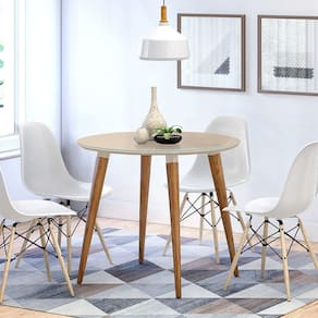 Mesa Sala de Jantar Veneza Redonda Tampo com Vidro 90x90cm