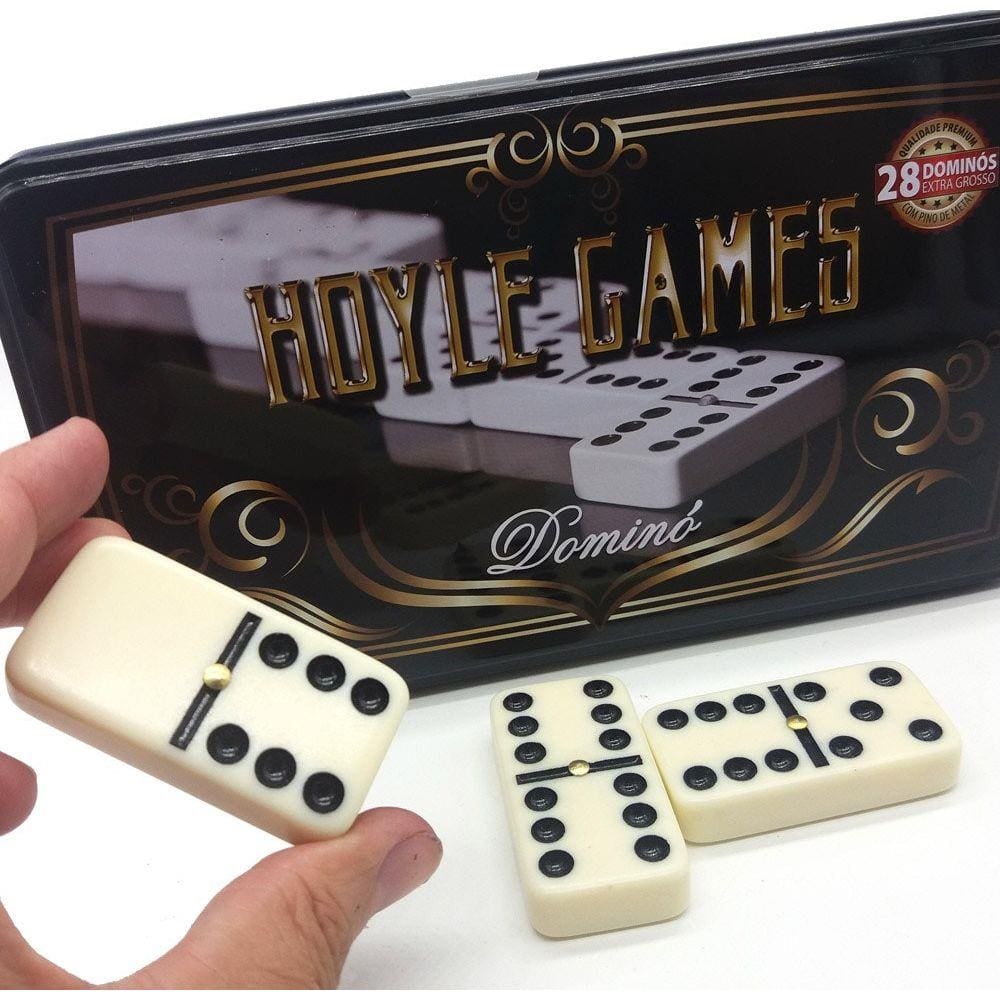 Jogo Domino Profissional Colorido 28 Peças Com Estojo Metal na