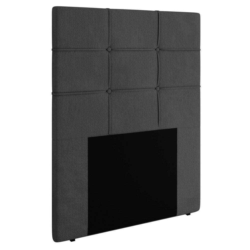 Cabeceira Cama Box Solteiro 90cm D10 Esmeralda Suede Cinza - Mpozenato