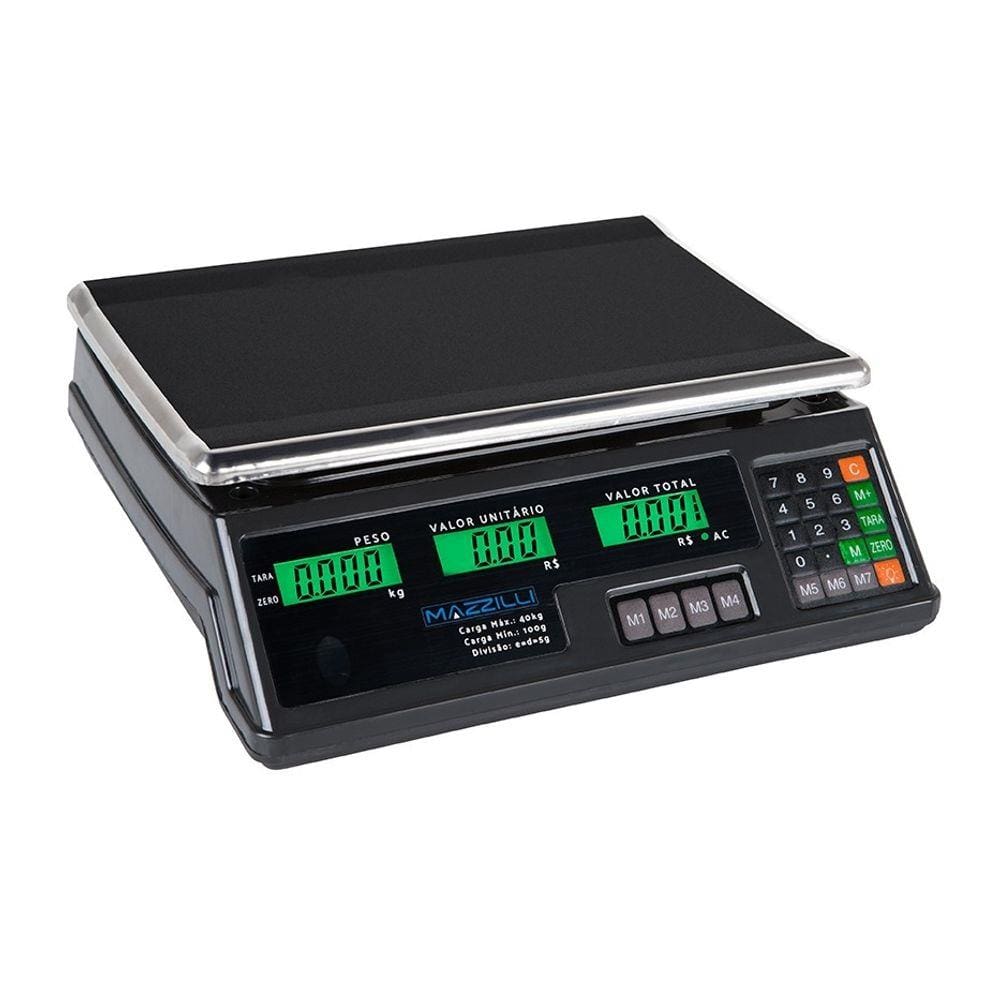 Balança Eletrônica Digital Bivolt Alta Precisão Preta 40kg
