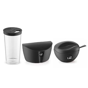 Kit 3 Peças Para Cozinha Com Saleiro Farinheiro E Açucareiro Com colher UZ