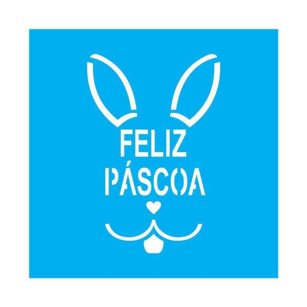Stencil Tamako Feliz Páscoa - 30X30Cm - Ref 9872