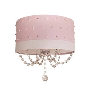 Luminária infantil Pérolas 30x15cm Rosa Quarto Menina