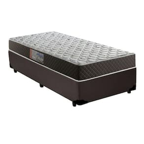 Cama Box Solteiro Colchão Mola Ensacada Premium + Box Sintético 60x88x188 Cor:Marrom