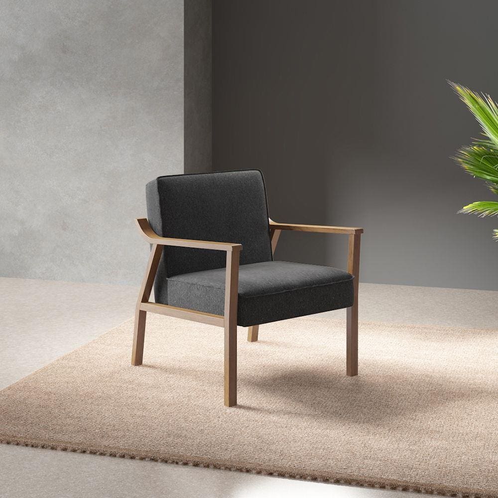 Poltrona Decorativa Antonia Poly 256 G2 Volttoni Preto e Nogueira