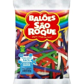 Balão Bexiga Canudo 260 Com 50 Unidades - São Roque