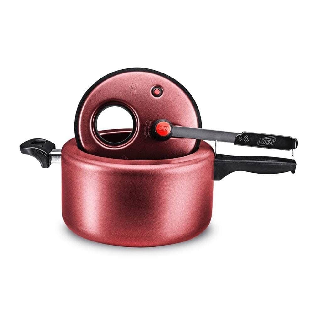 Panela Pressão Antiaderente 7,0 L Com Visor Mta Cor Cereja - Vermelho