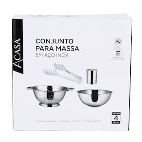 Kit de Utensílios Inox com 4 Peças - A/CASA