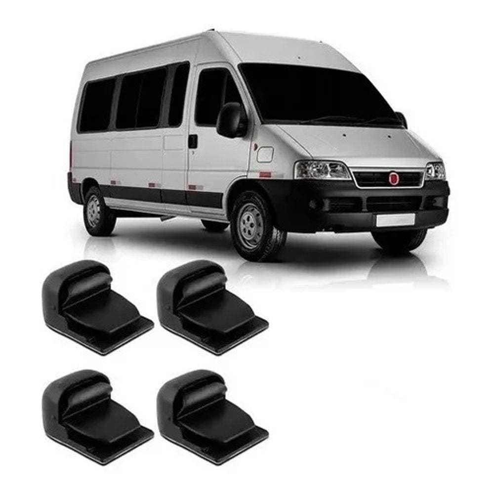 Kit 4 Puxador Trinco Trava De Vidro Baixo Ducato 2012 A 2018