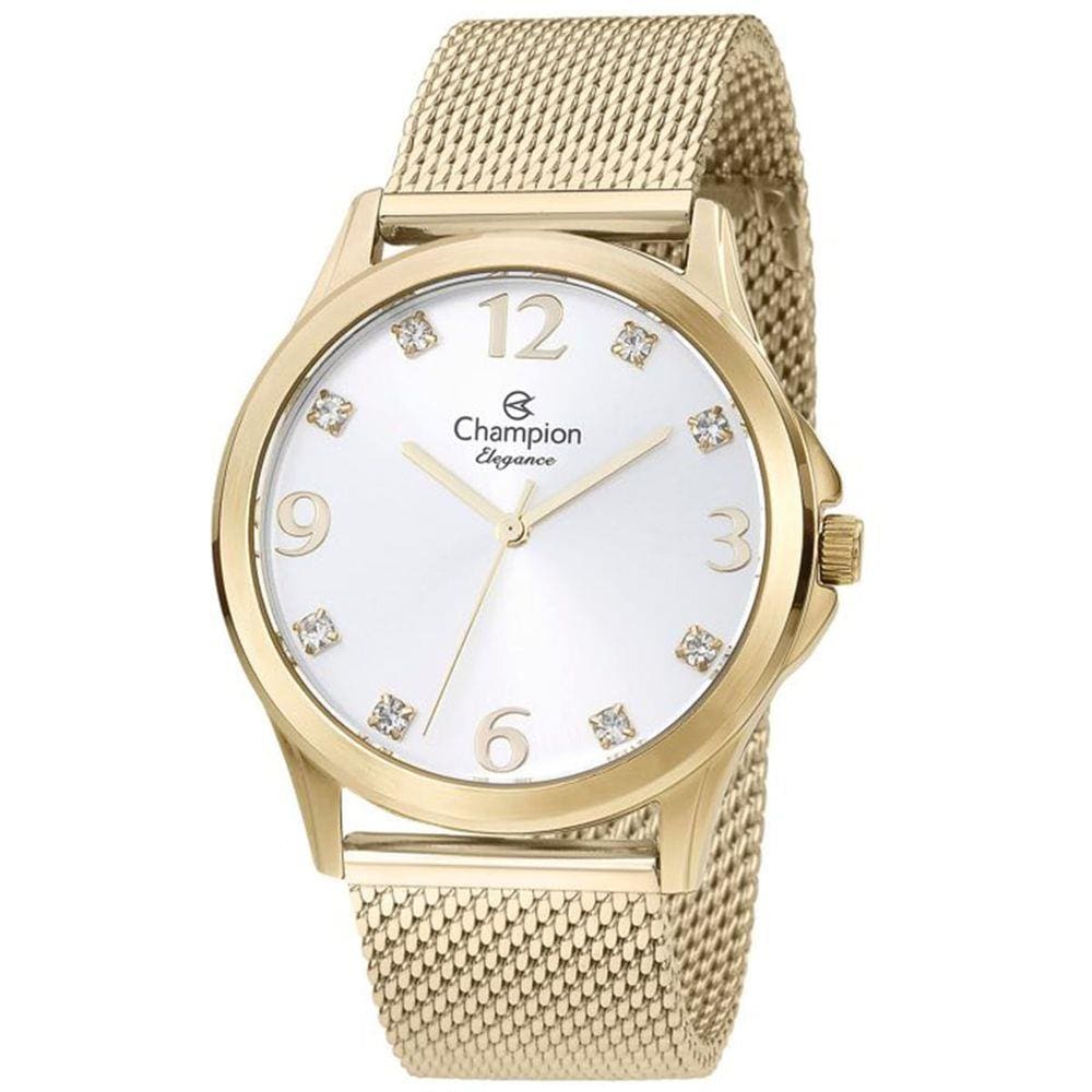 Relógio CHAMPION feminino esteira dourado CN24093M