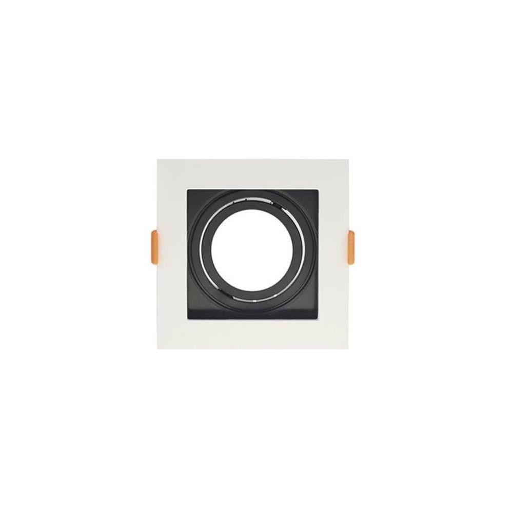 Spot de Embutir Recuado Taschibra Conecta para Lâmpada MR16 Quadrado Branco e Preto