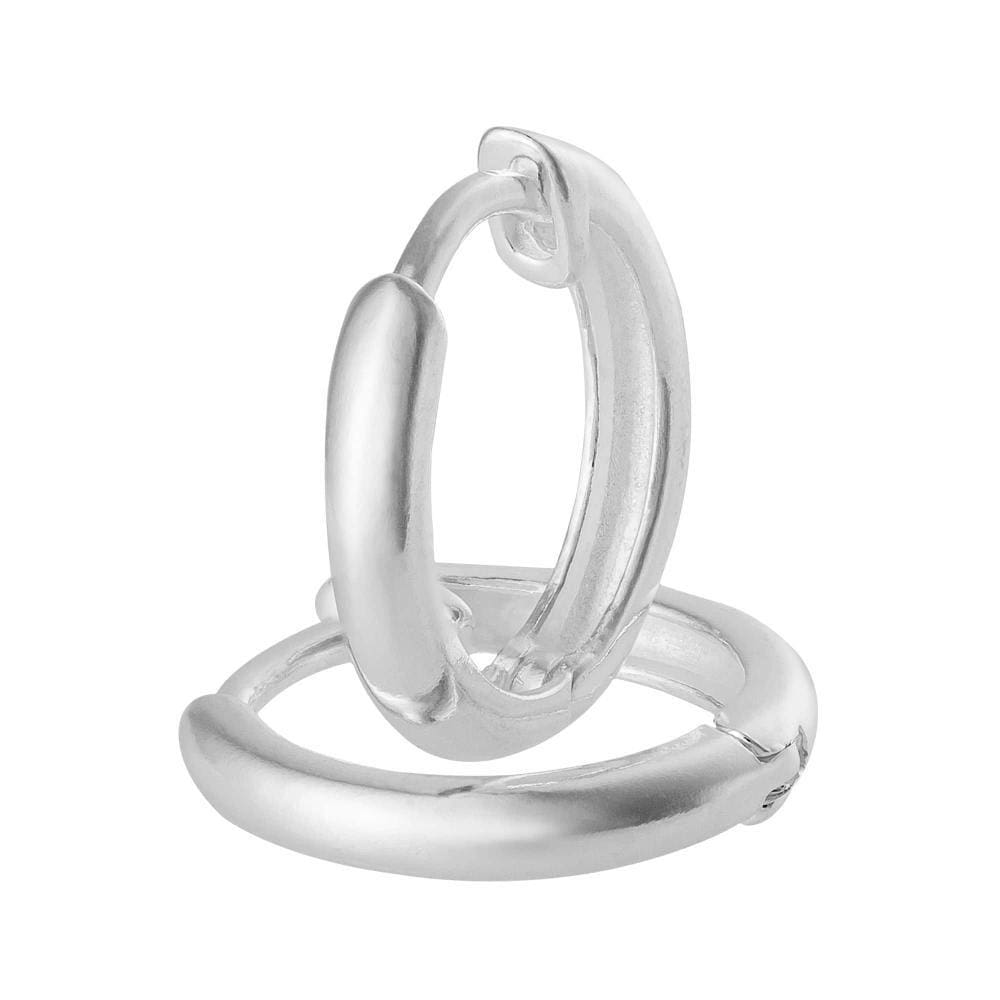 Brinco Prata Link Argola Lisa Média